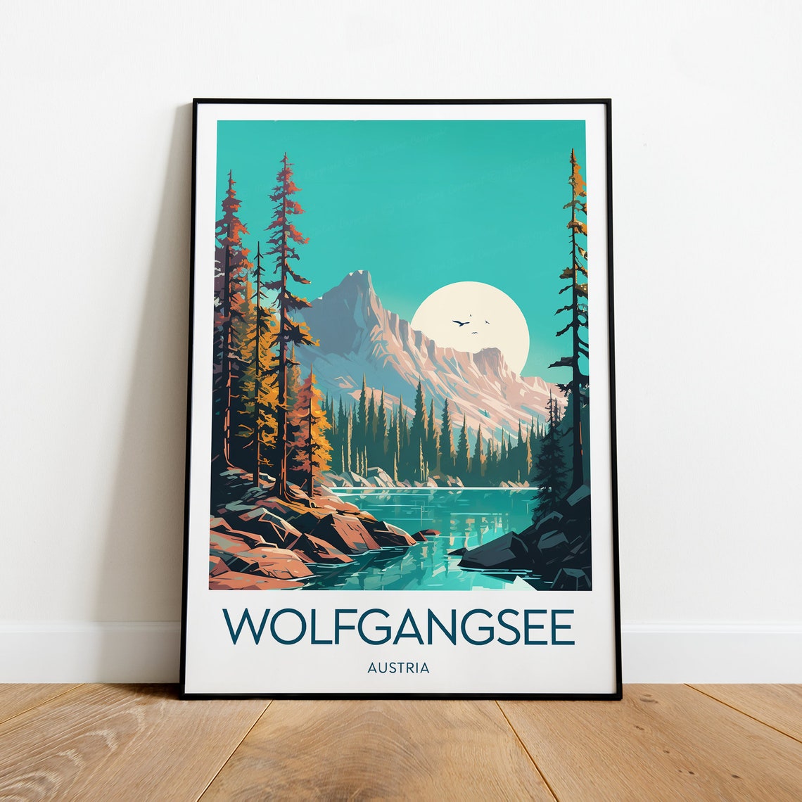 Wolfgangsee Austria Alpine Lake Mountain Forest Travel Poster - Image 2
