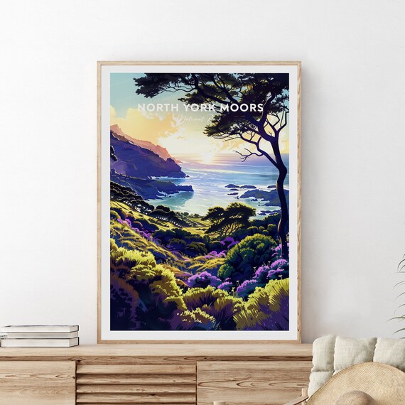 North York Moors National Park Coastal Sunrise Heather Poster