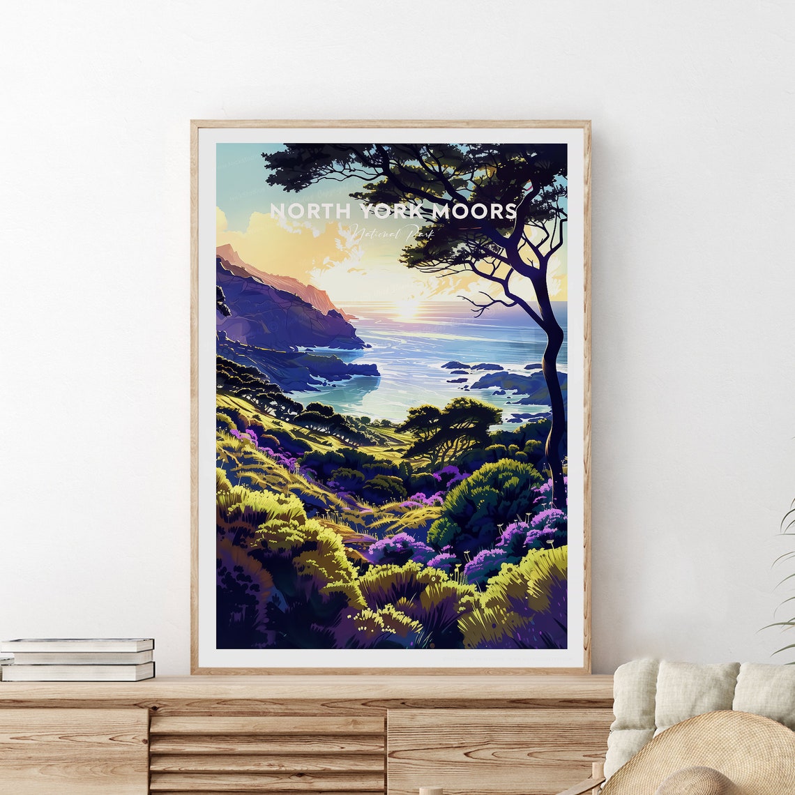 North York Moors National Park Coastal Sunrise Heather Poster