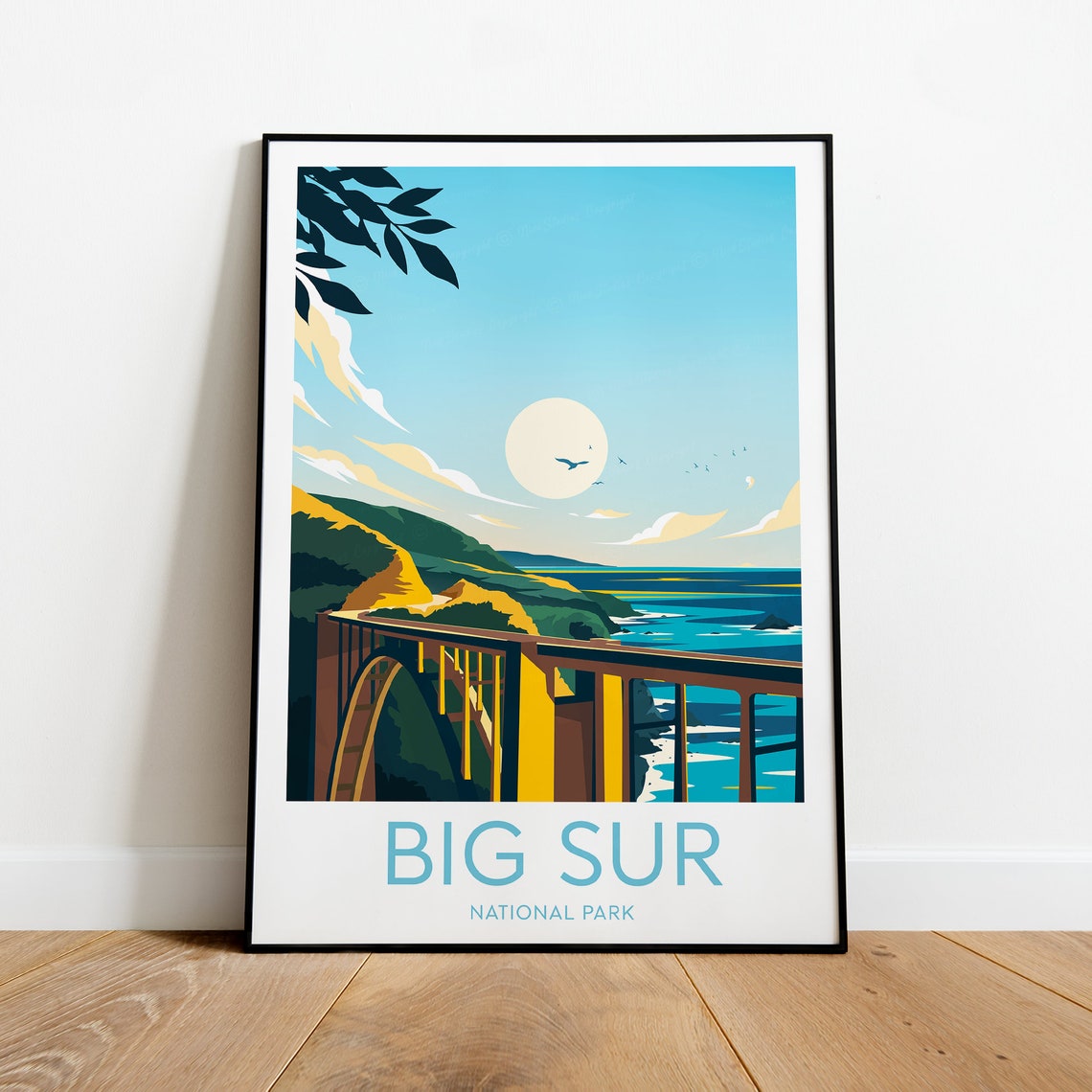 Big Sur California Coastal Highway Bridge Sunset Scenic Travel Poster - Image 2