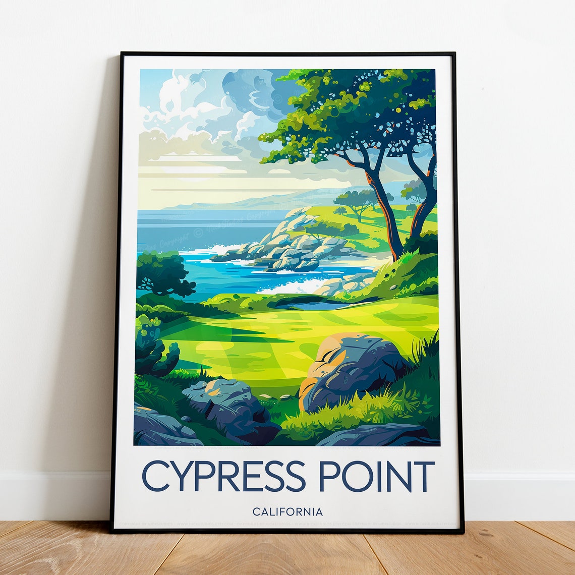 Cypress Point California Coastal Cliffs Ocean Golf Course Poster