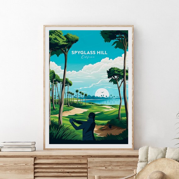 Spyglass Hill Traditional Golf Course Print California Spyglass Hill Poster Birthday Wedding Gift