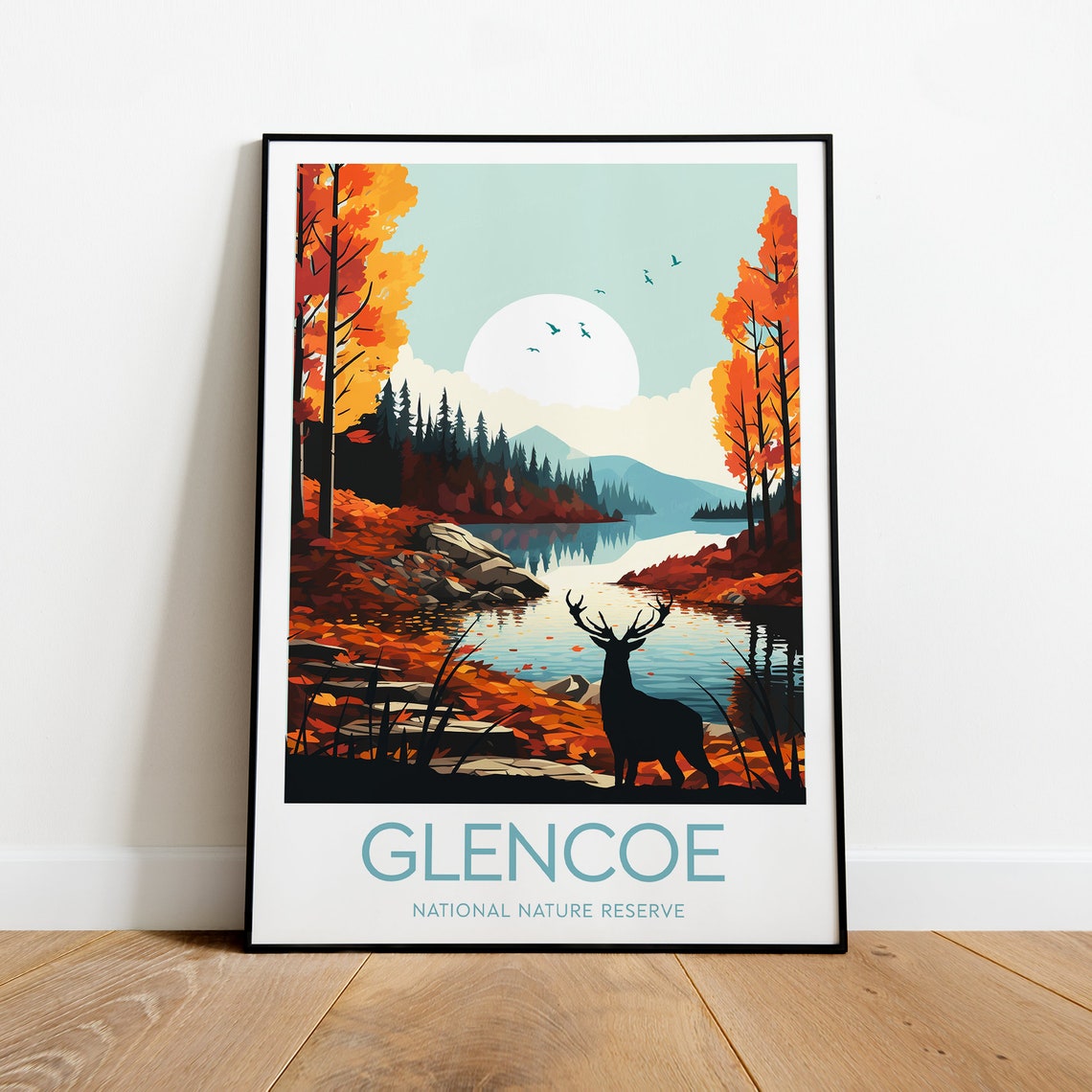 Glencoe Scotland Highland Nature Reserve Autumn Red Stag Poster