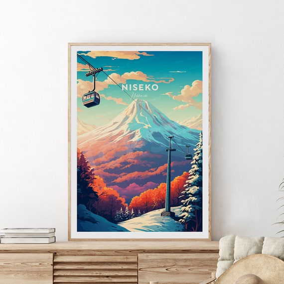 Niseko Traditional Ski Print Hokkaido Niseko Poster Wedding Gift Birthday