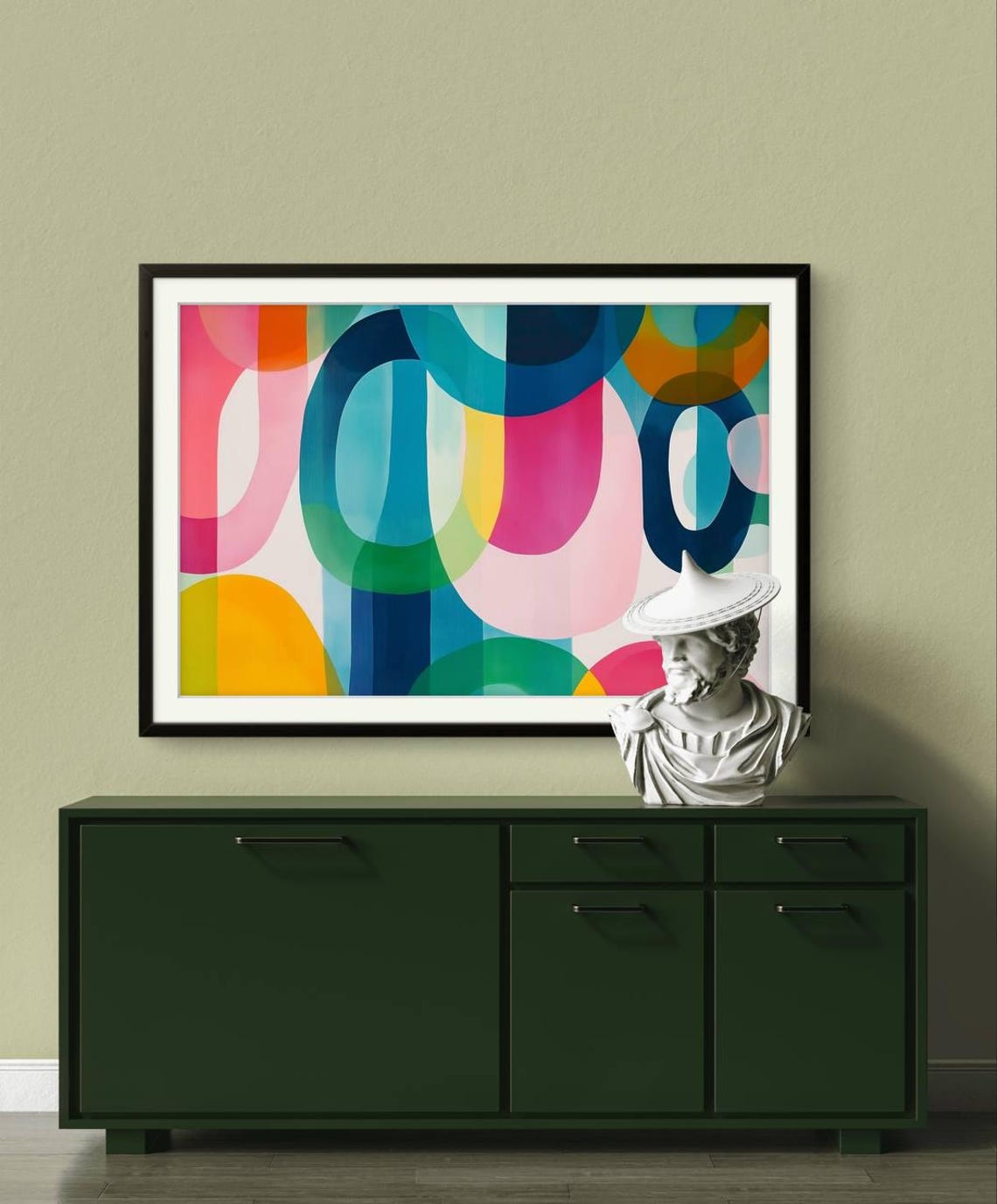 Bright Geometric Arches Colorful Abstract Pattern Wall Poster