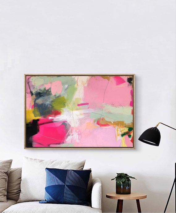 Colorful Abstract Art Print Large Neutral Wall Decor Room