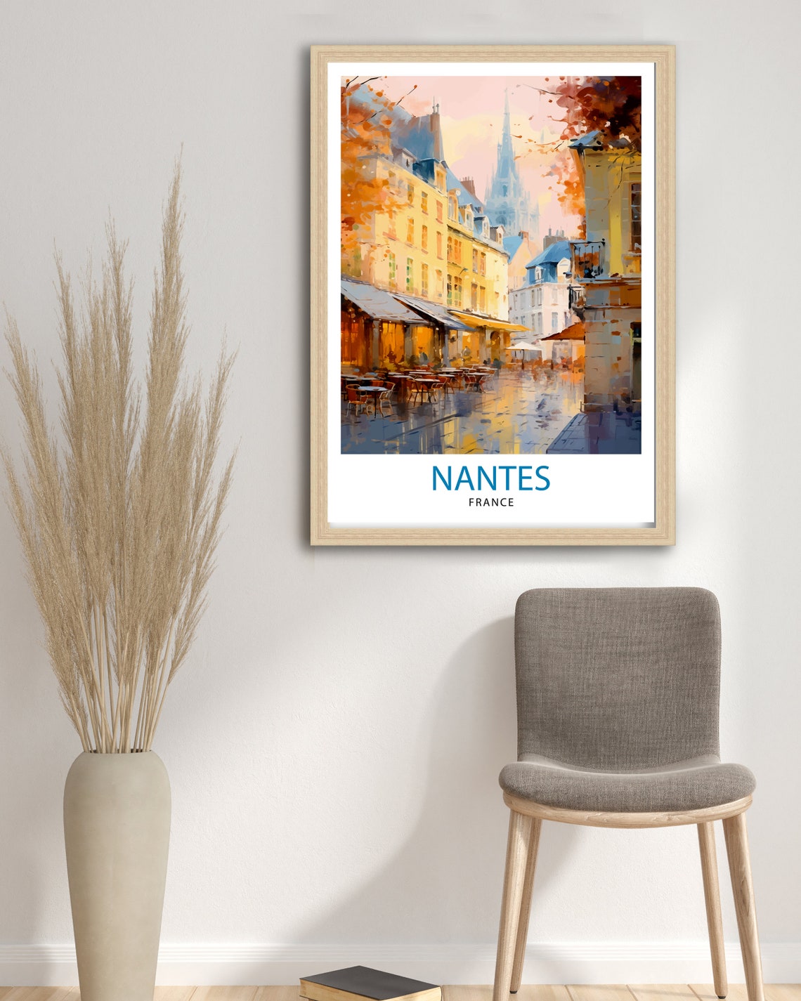 Nantes France Travel Print Nantes Wall Decor Nantes Illustration Nantes Travel Poster Gift For Nantes France Home Decor - Image 3