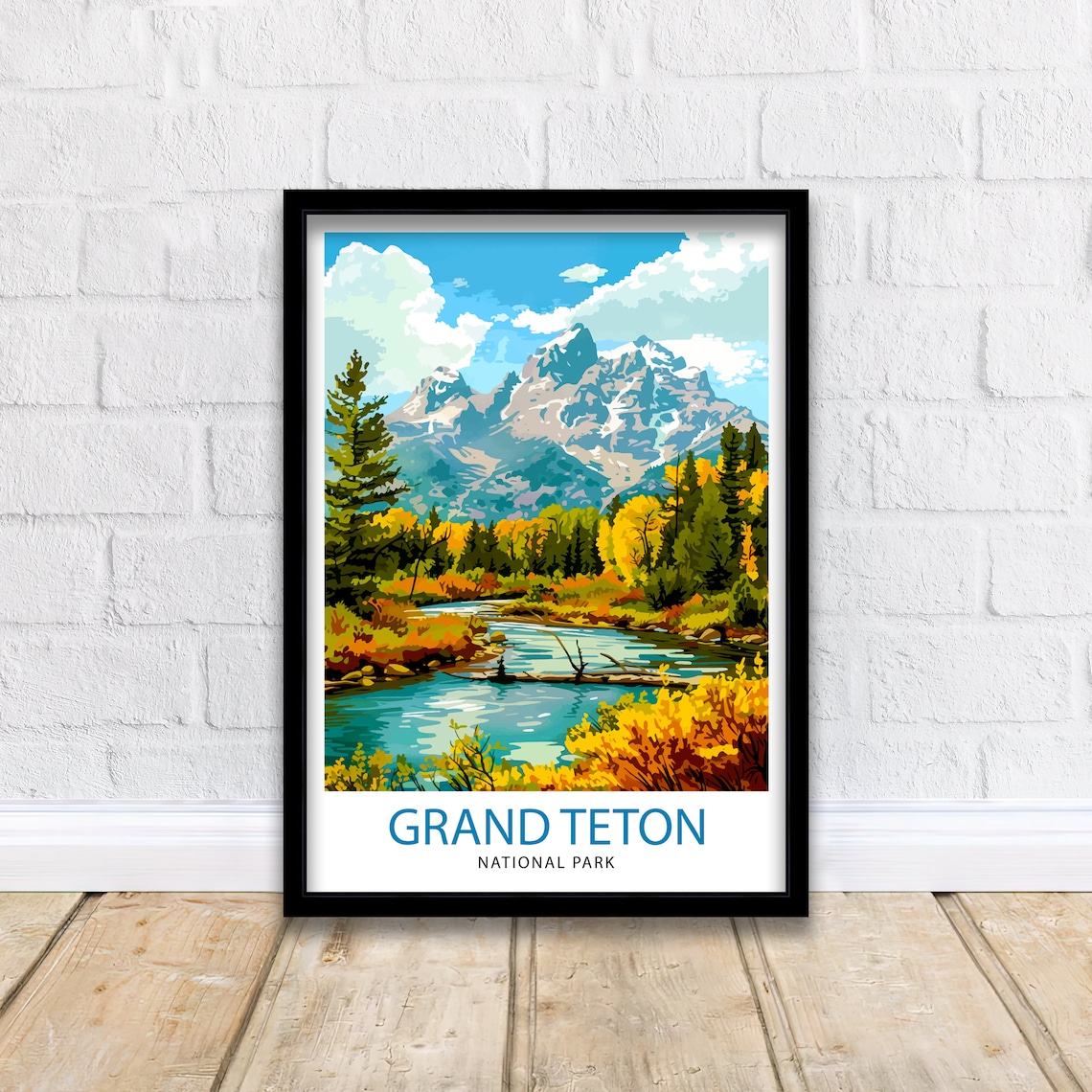 Grand Teton National Park Travel Poster, USA
