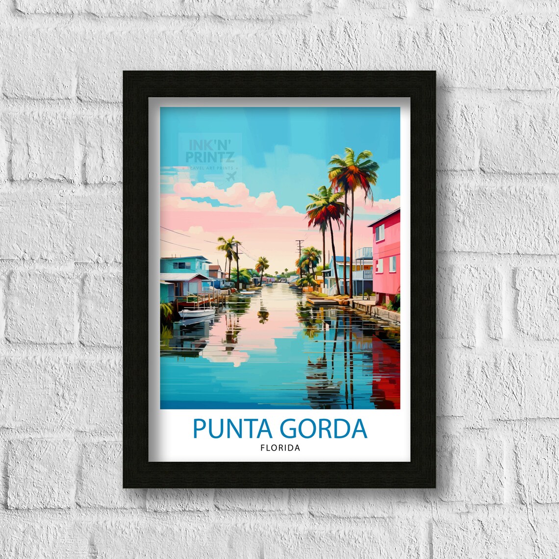 Punta Gorda Florida Travel Poster, Charlotte Harbor - Image 3