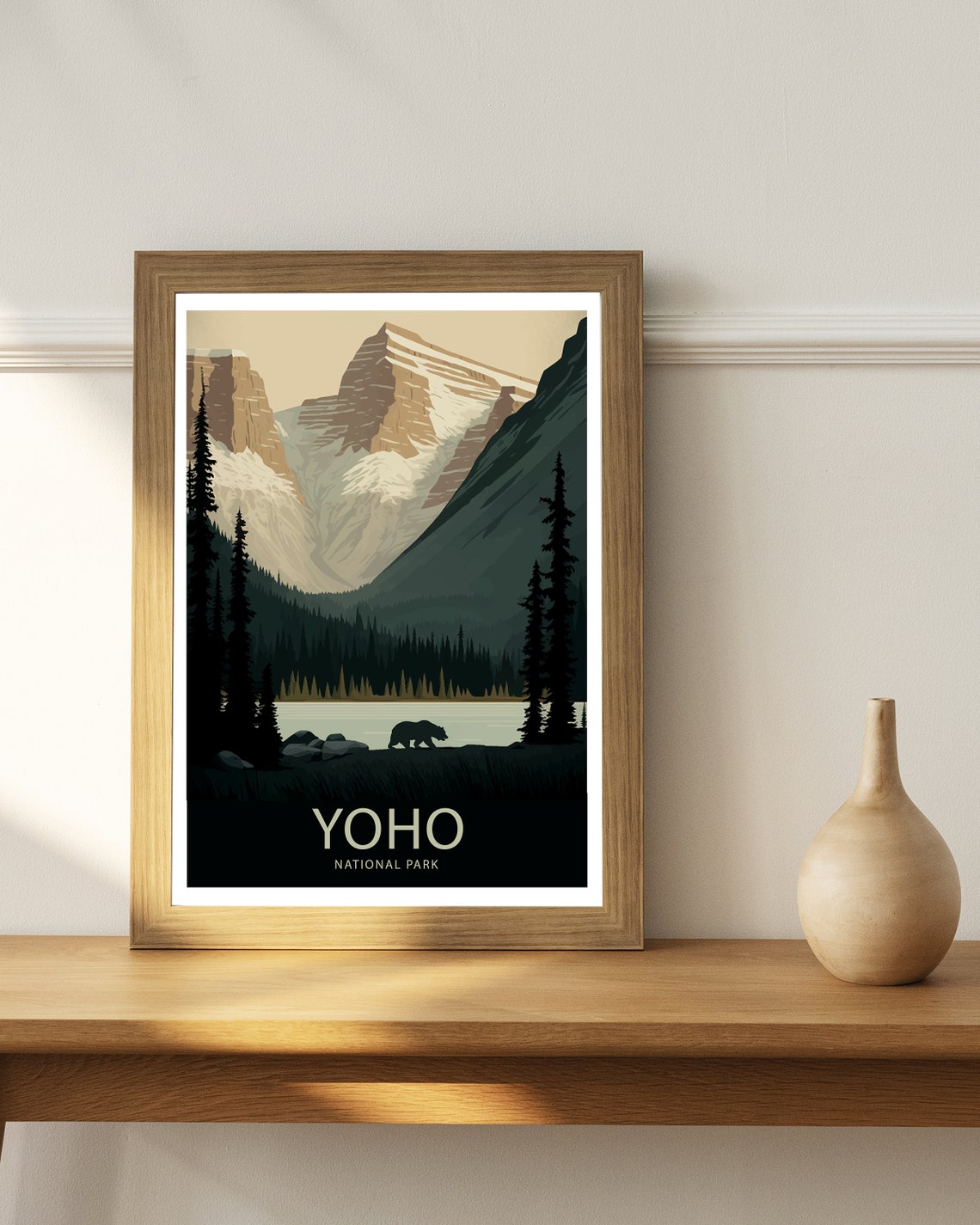 Yoho National Park Bear Mountain Lake Silhouette Scenic Poster - Image 2