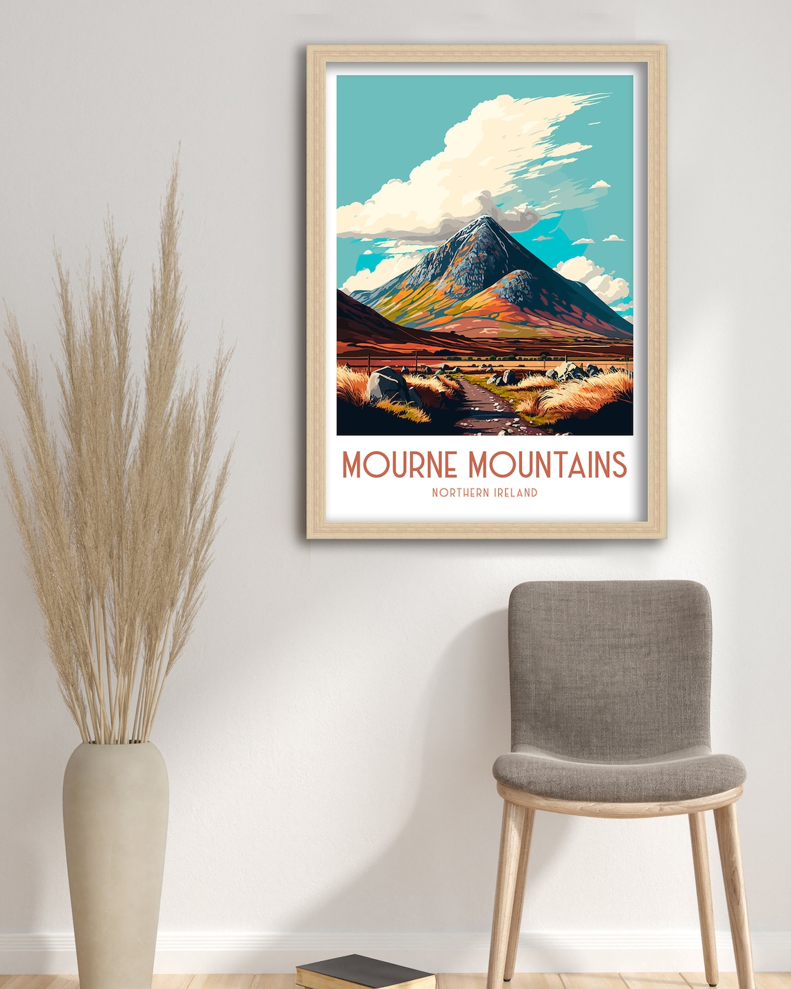 Mourne Mountains Travel Poster, Ireland Wall Art - Image 3