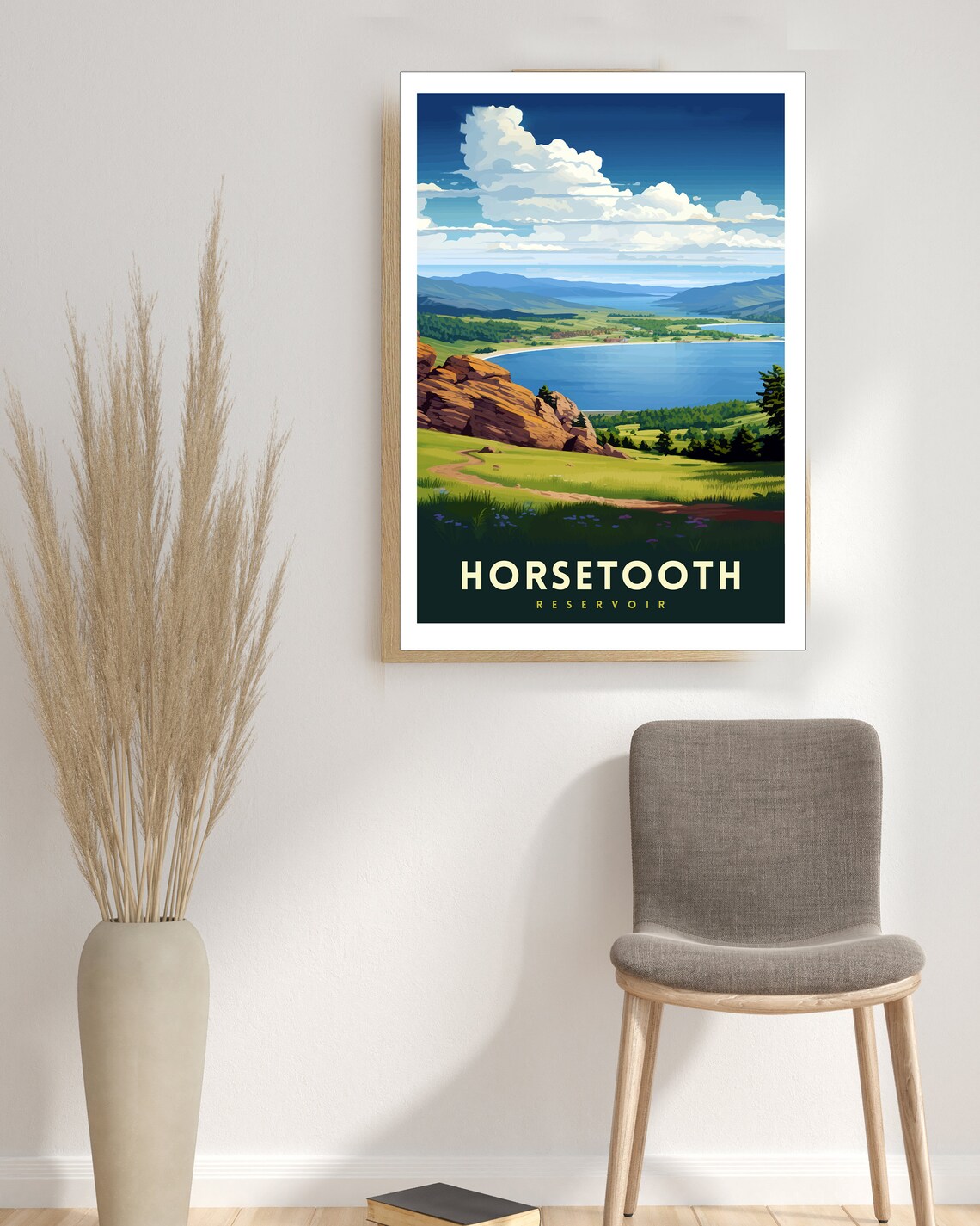 Horsetooth Reservoir Colorado Travel Poster, Mountain Lake - Image 3