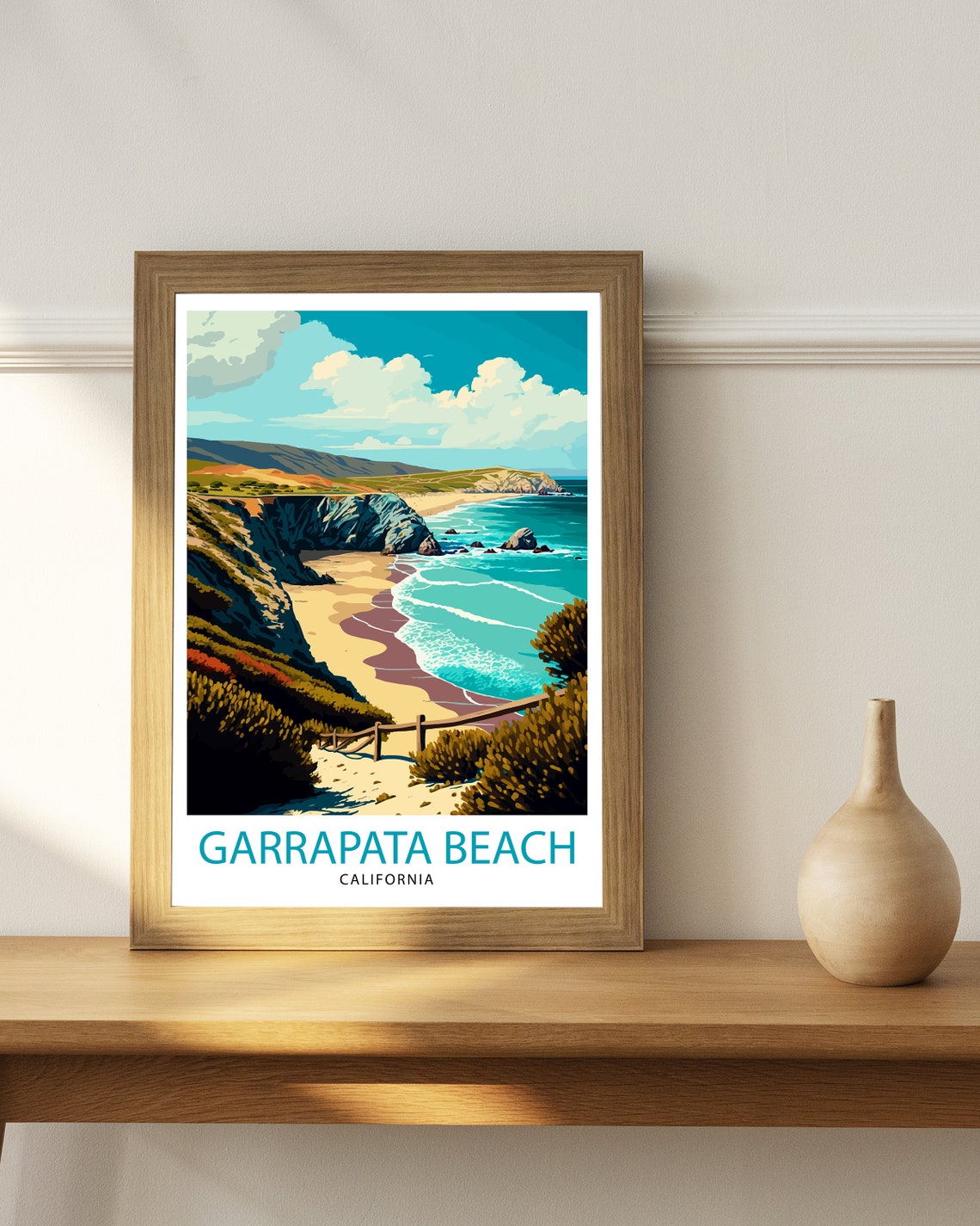 Garrapata Beach California Coastal Cliffs Ocean Path Art Poster - Image 3