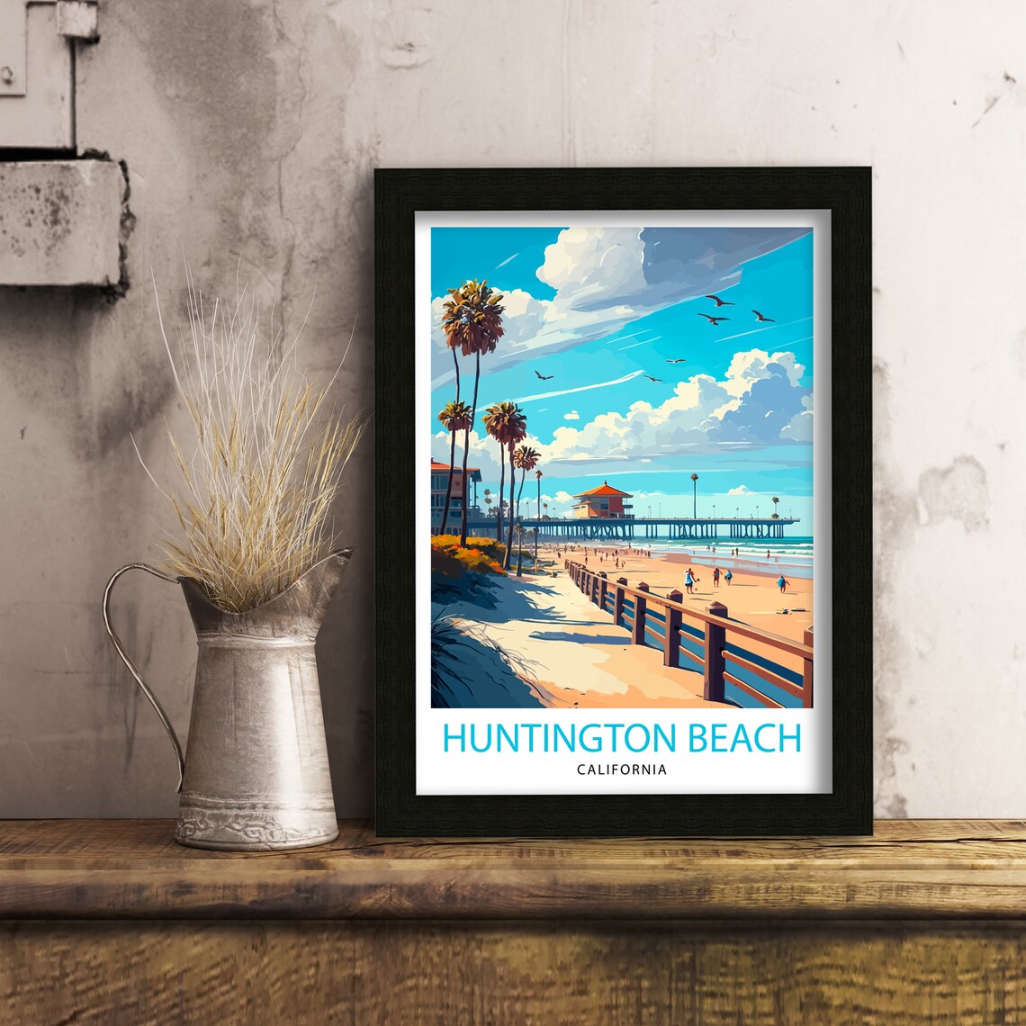 Huntington Beach California Travel Print Art Print - Image 2