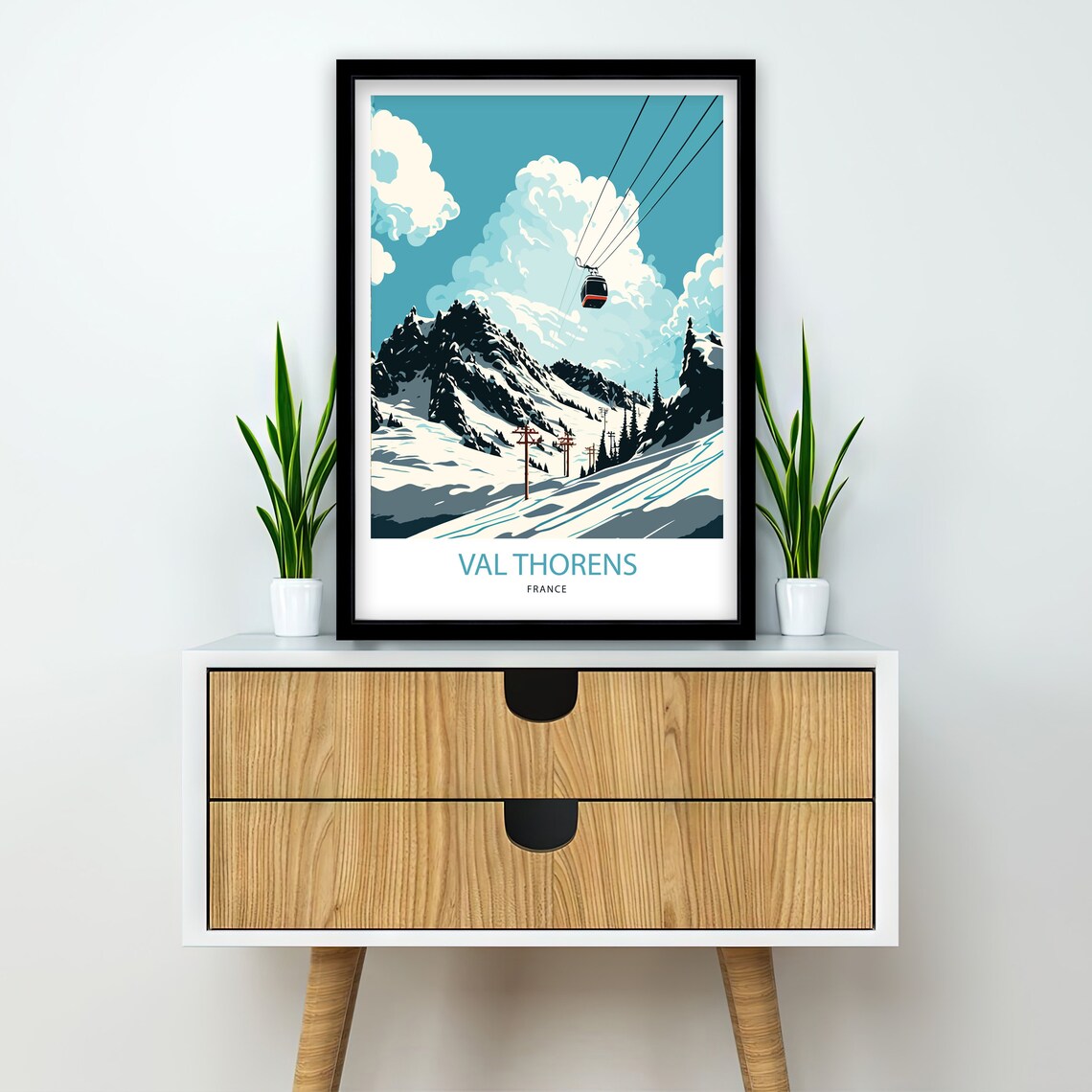 Val Thorens France Alpine Ski Resort Gondola Peak Travel Poster - Image 2