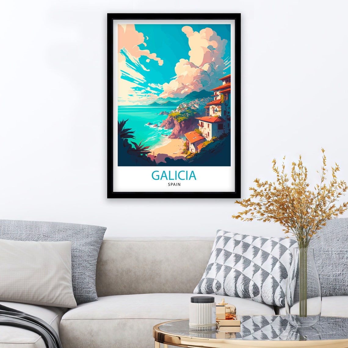 Galicia Spain Travel Print Galicia Wall Art Galicia Home Decor Galicia Spain Illustration Galicia Travel Poster Galicia Gift - Image 2