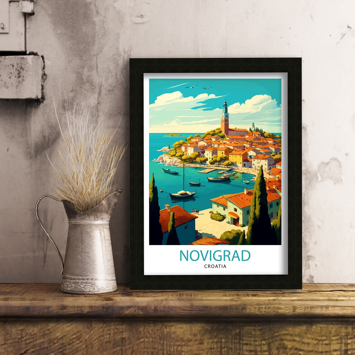 Novigrad Croatia Travel Poster, Europe Wall Decor - Image 3