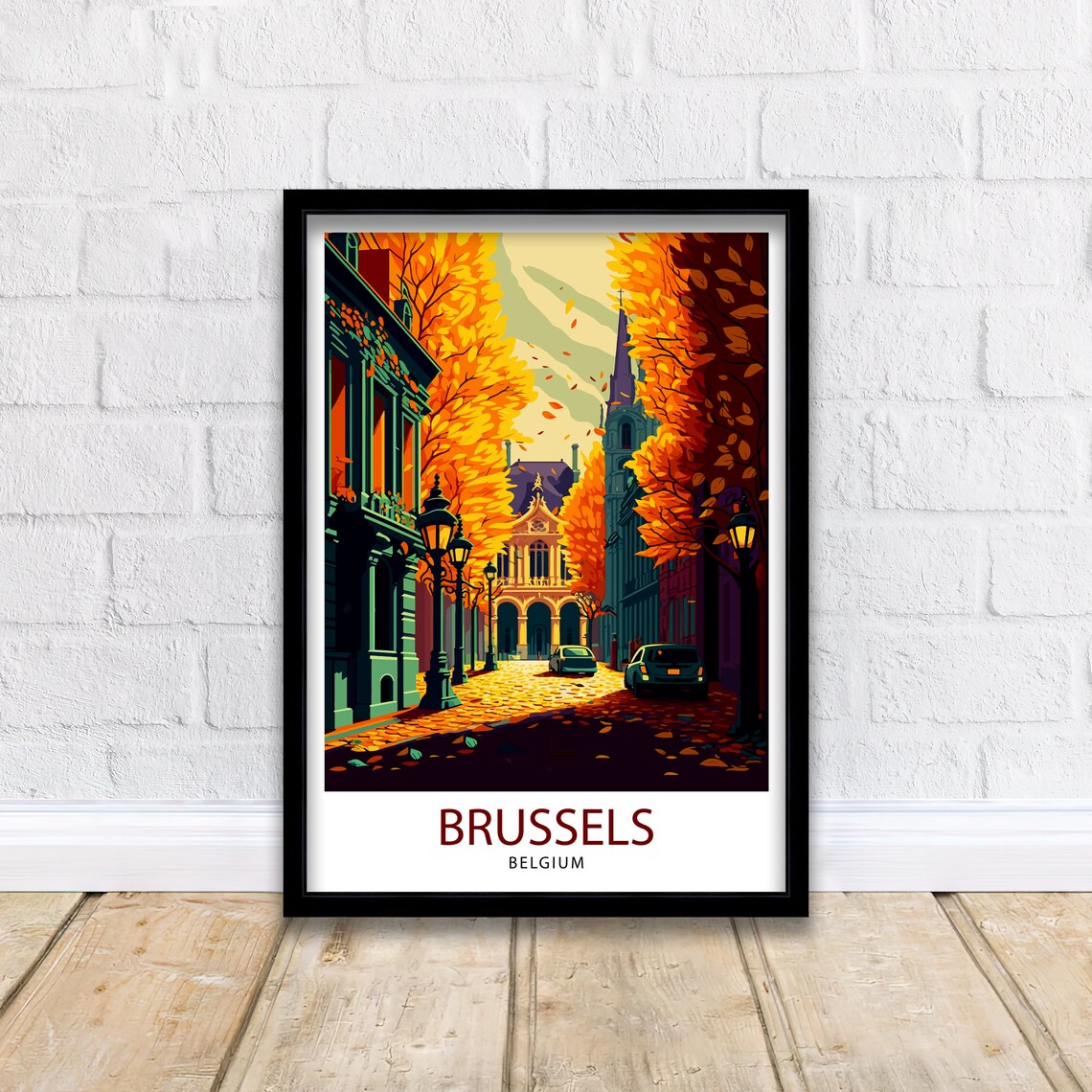 Brussels Belgium Travel Poster, Belgium Wall Art - Image 2