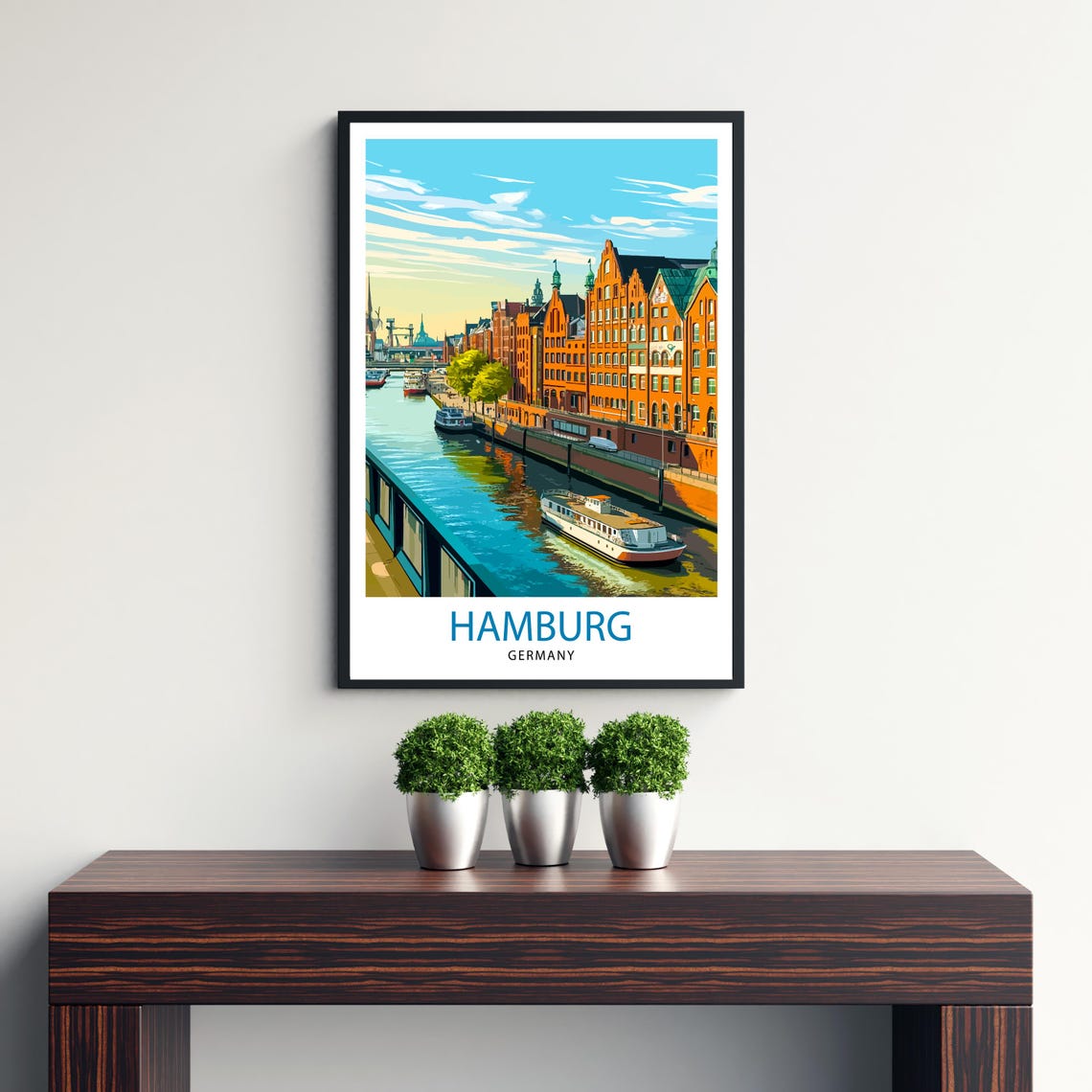 Hamburg Germany Speicherstadt Canal Historic Warehouse Poster - Image 3