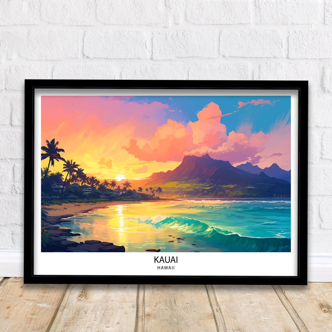 Kauai Hawaii Vintage Travel Poster, Garden Isle