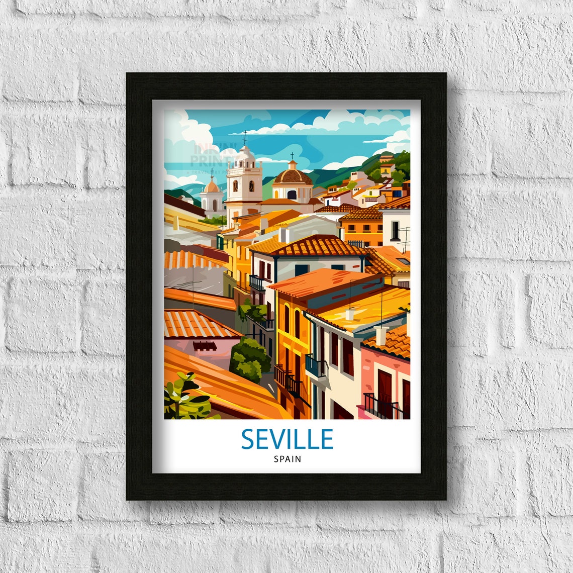 Seville Spain Travel Print Seville Wall Art Seville Home Decor Seville Travel Poster Seville Spain Illustration Gift For Seville Spain - Image 3