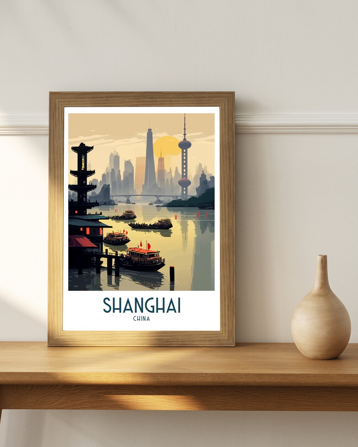 Shanghai China Travel Poster, Asia Wall Art - Image 2
