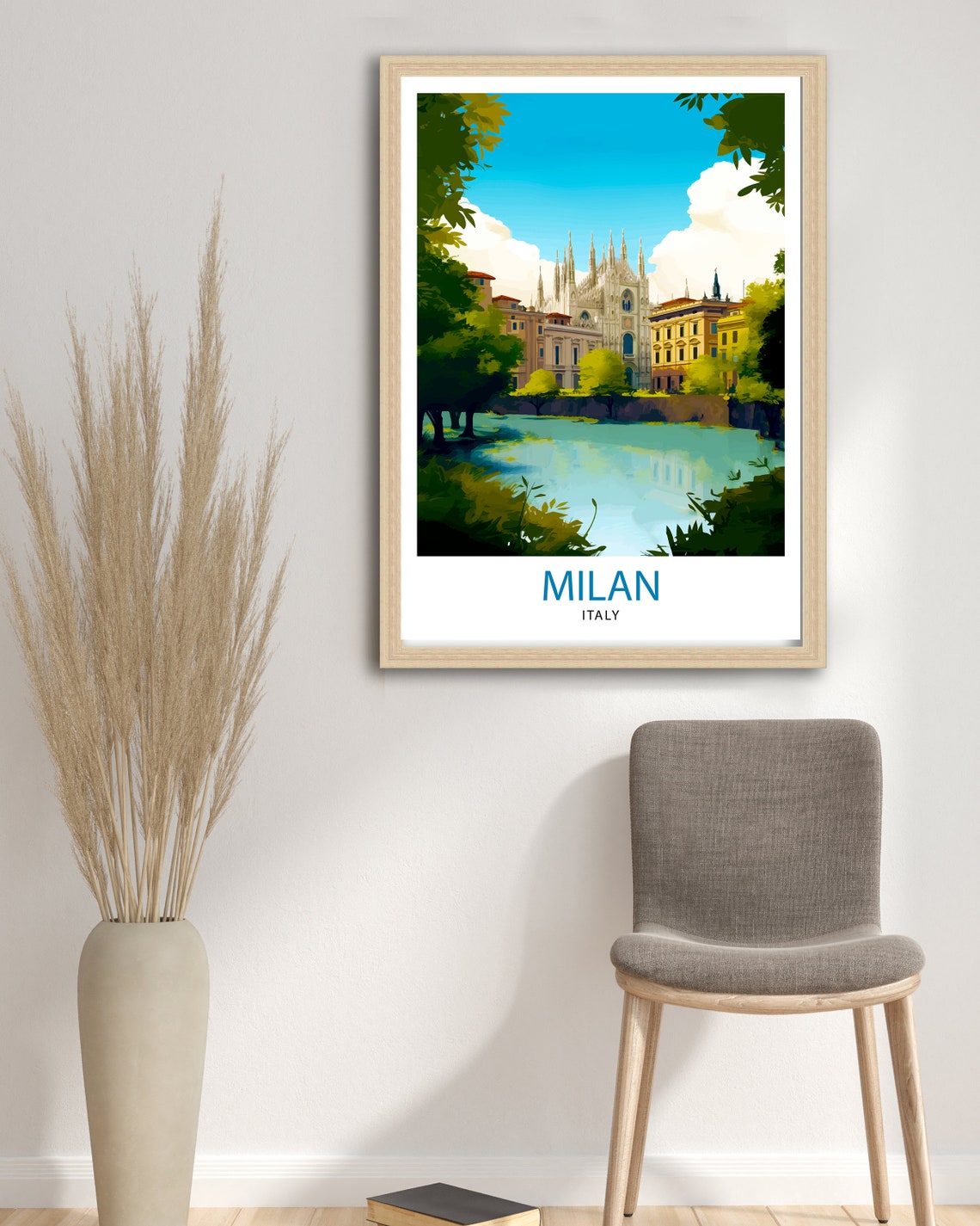 Milan Italy Travel Print Milan Wall Decor Milan Poster Italy Travel Prints Milan Art Print Milan Illustration Milan Wall Art Italy Print - Image 3