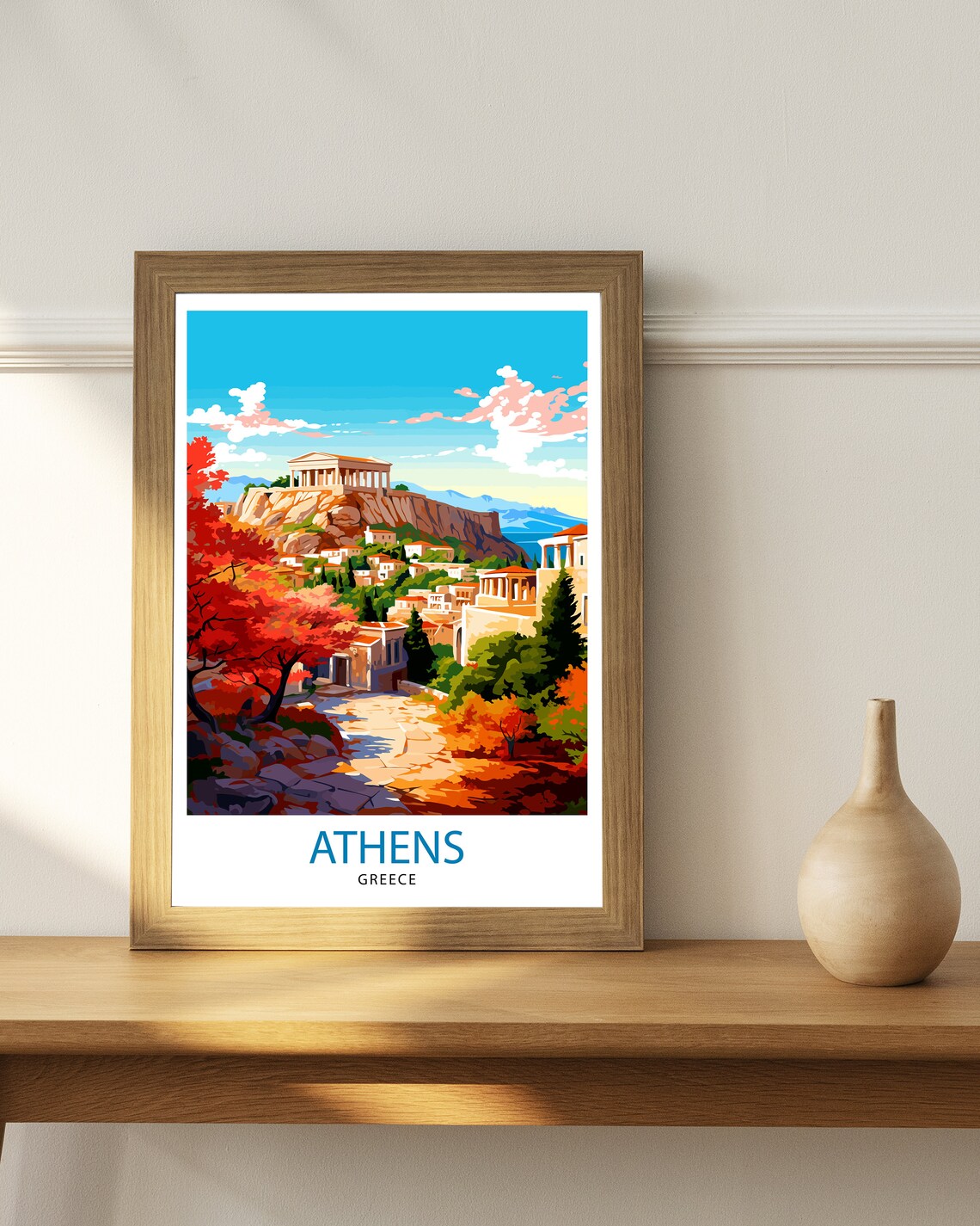 Athens Greece Travel Poster, Europe Wall Decor - Image 2