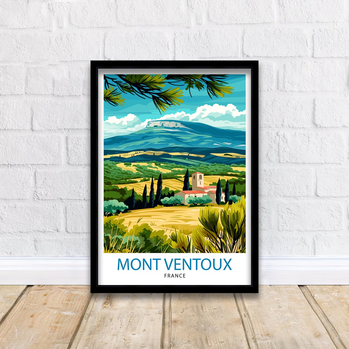 Mount Ventoux France Travel Poster, Provence Landscape