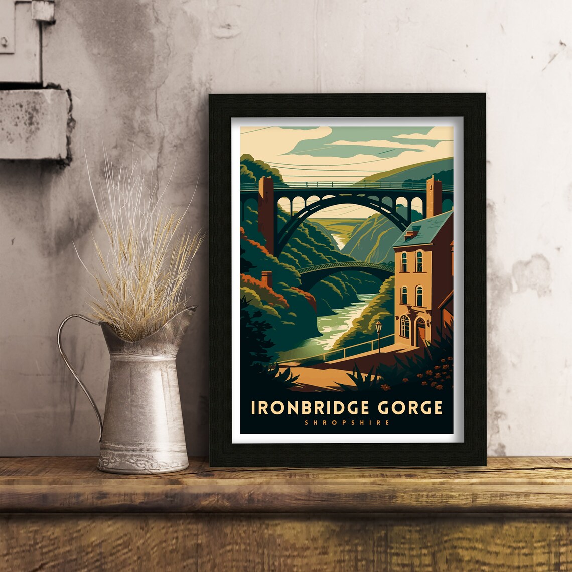 Ironbridge Gorge Travel Poster, Shropshire Wall Art - Image 3