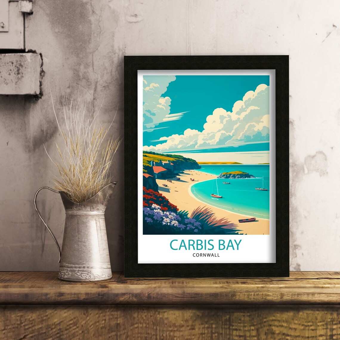 Carbis Bay Cornwall Travel Poster, Carbis Bay - Image 3