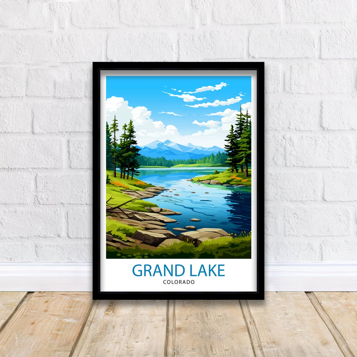 Grand Lake Colorado Travel Print Colorado Wall Decor Grand Lake Poster Rocky Mountain Travel Prints Colorado Art Print Grand Lake - Image 2