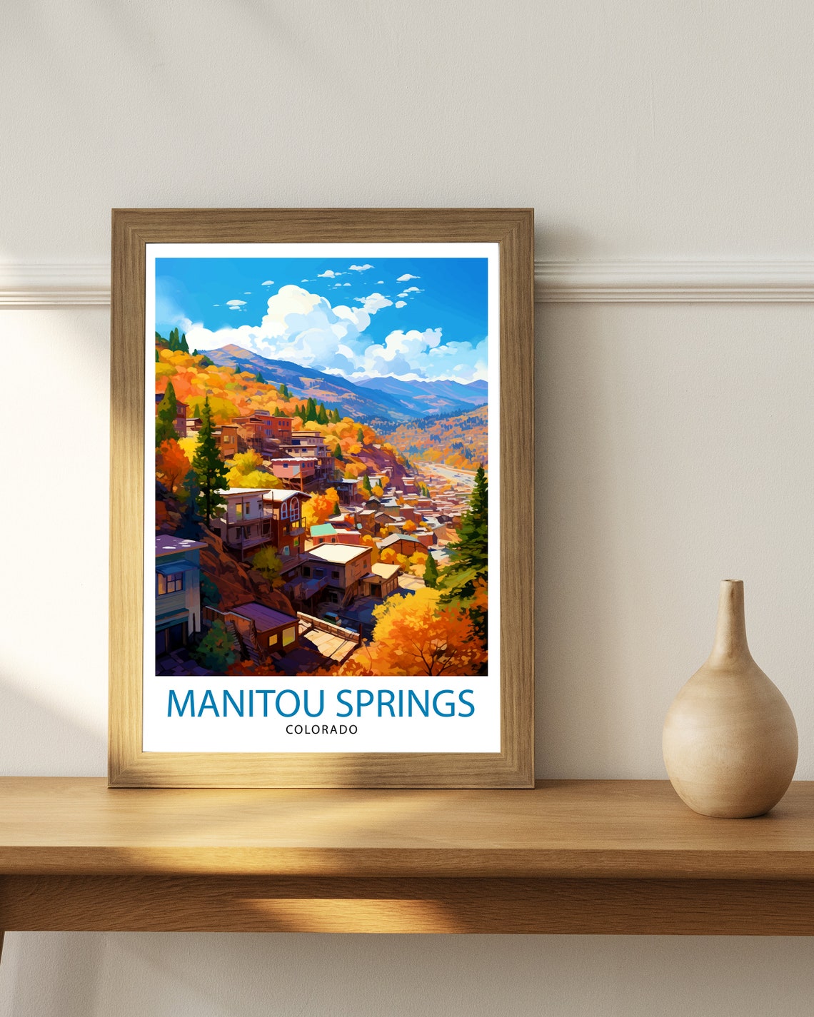Manitou Springs Colorado Autumn Mountain Town Fall Vista Poster - Image 2
