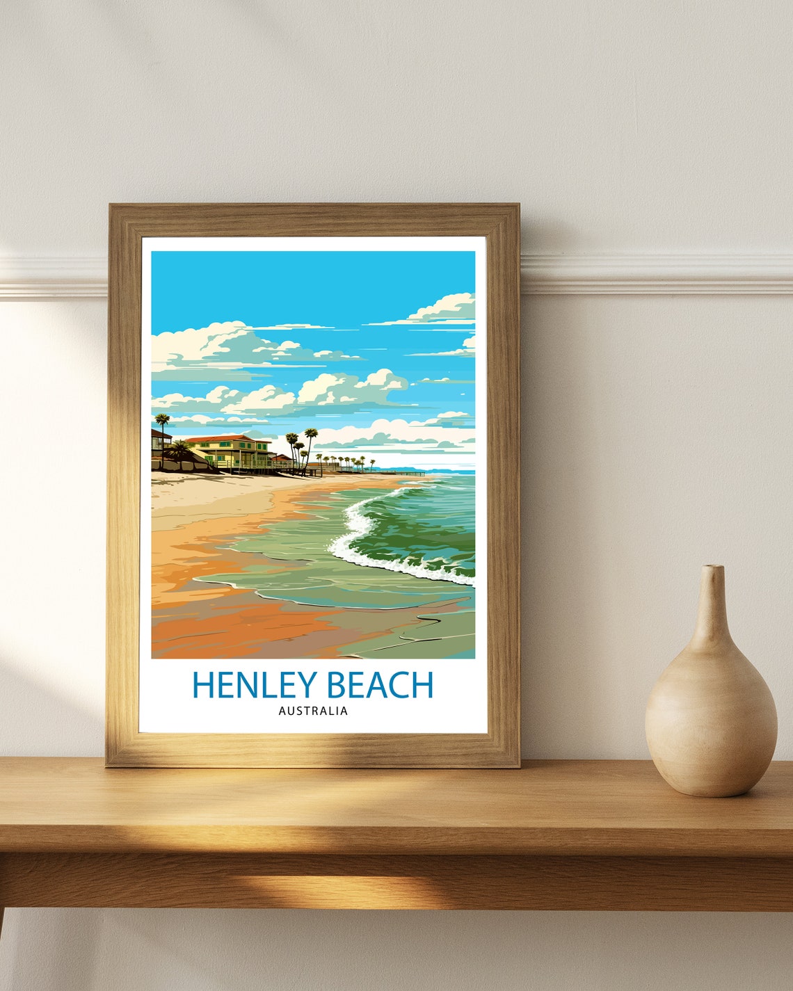 Henley Beach Australia Calm Shoreline Sunset Promenade Poster - Image 3