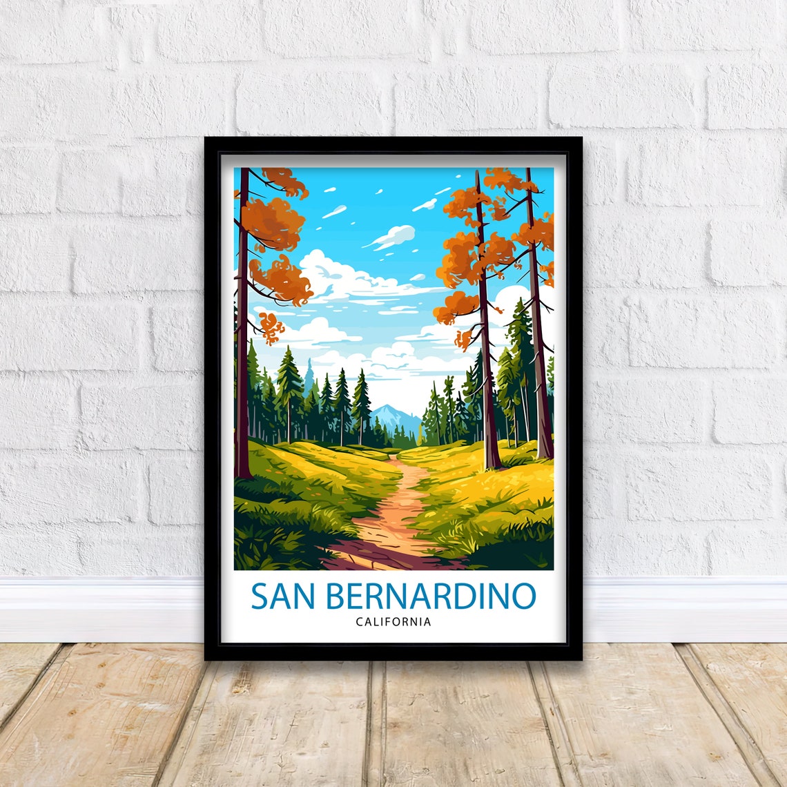 San Bernardino Travel Print San Bernardino Wall Decor San Bernardino Poster California Travel Prints San Bernardino Art Print San Bernardino - Image 2