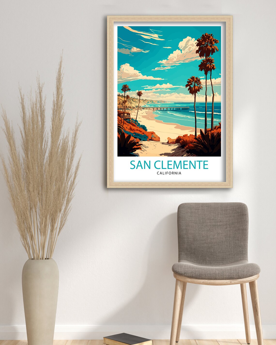 San Clemente Beach California Travel Poster, Coastal Decor - Image 3