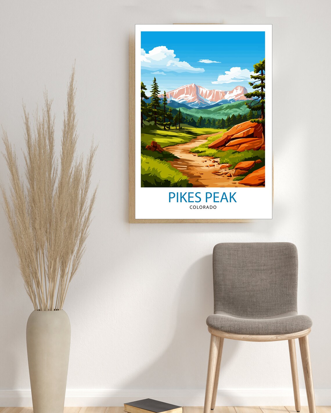 Pikes Peak Colorado Travel Poster, Rocky Mountain Art - Image 3