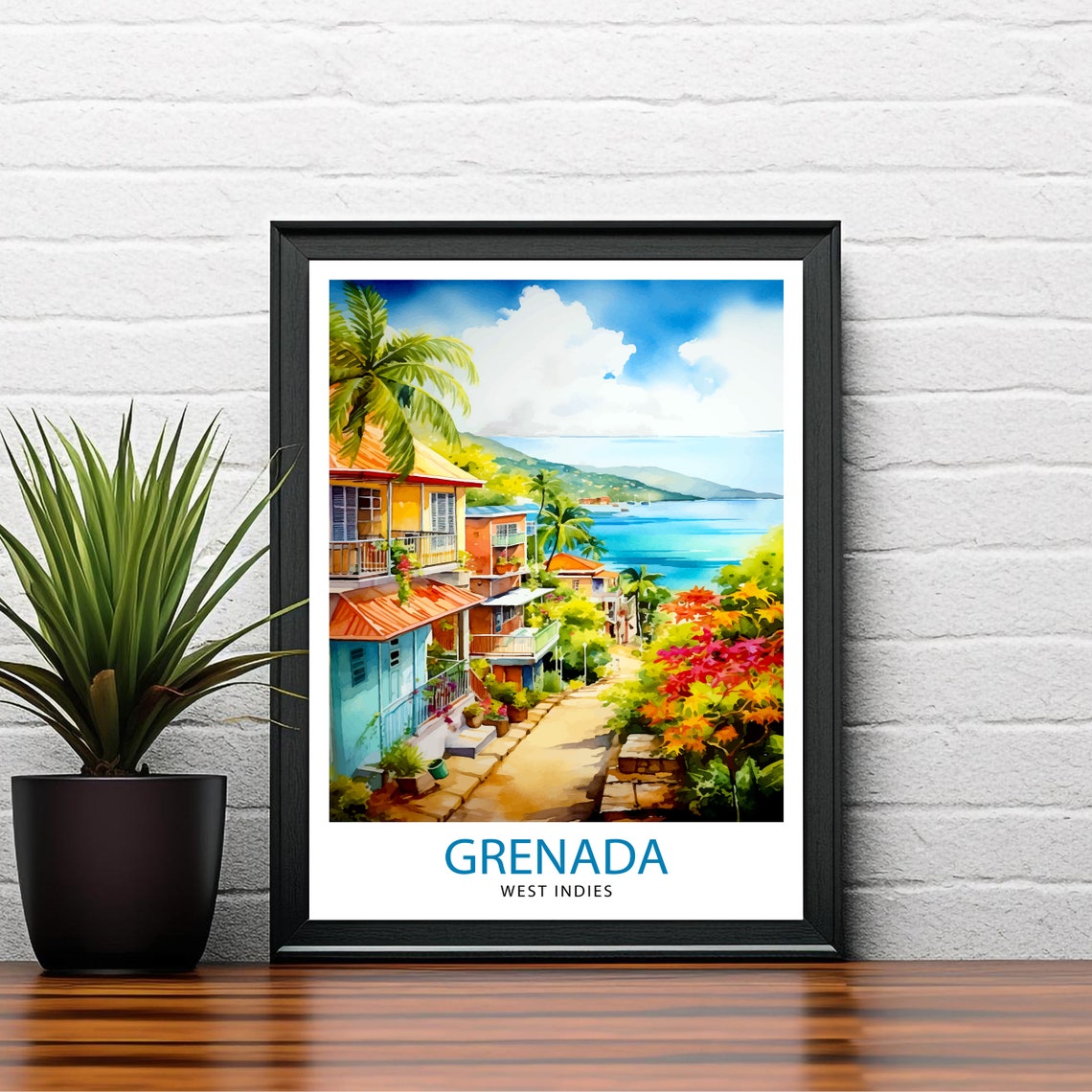 Grenada Caribbean Print Grenada Wall Decor Grenada Poster Grenada Art Print Grenada Wall Art Gift For Grenada Travel Grenada Home Decor - Image 2