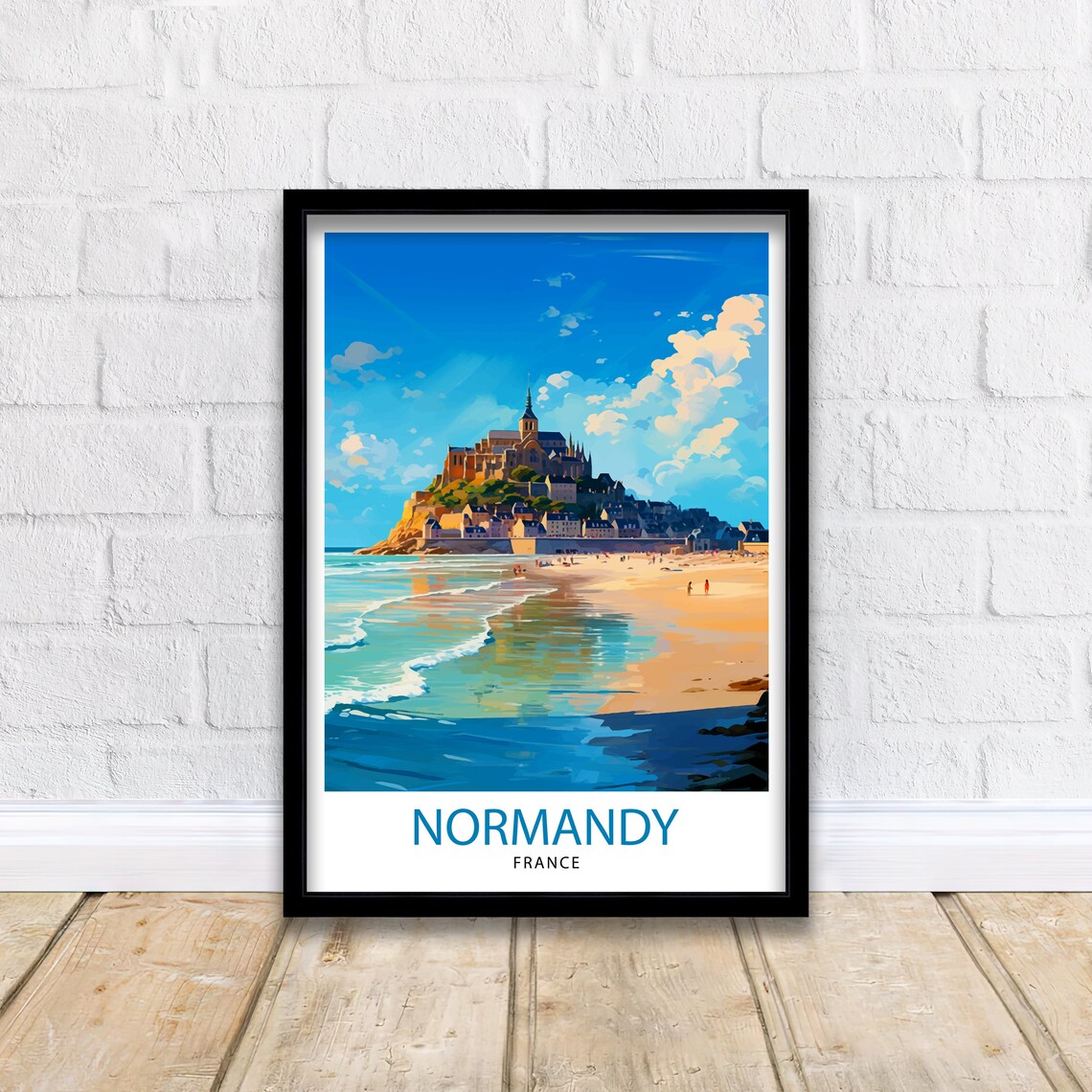 Normandy France Travel Poster, Europe Wall Decor - Image 2