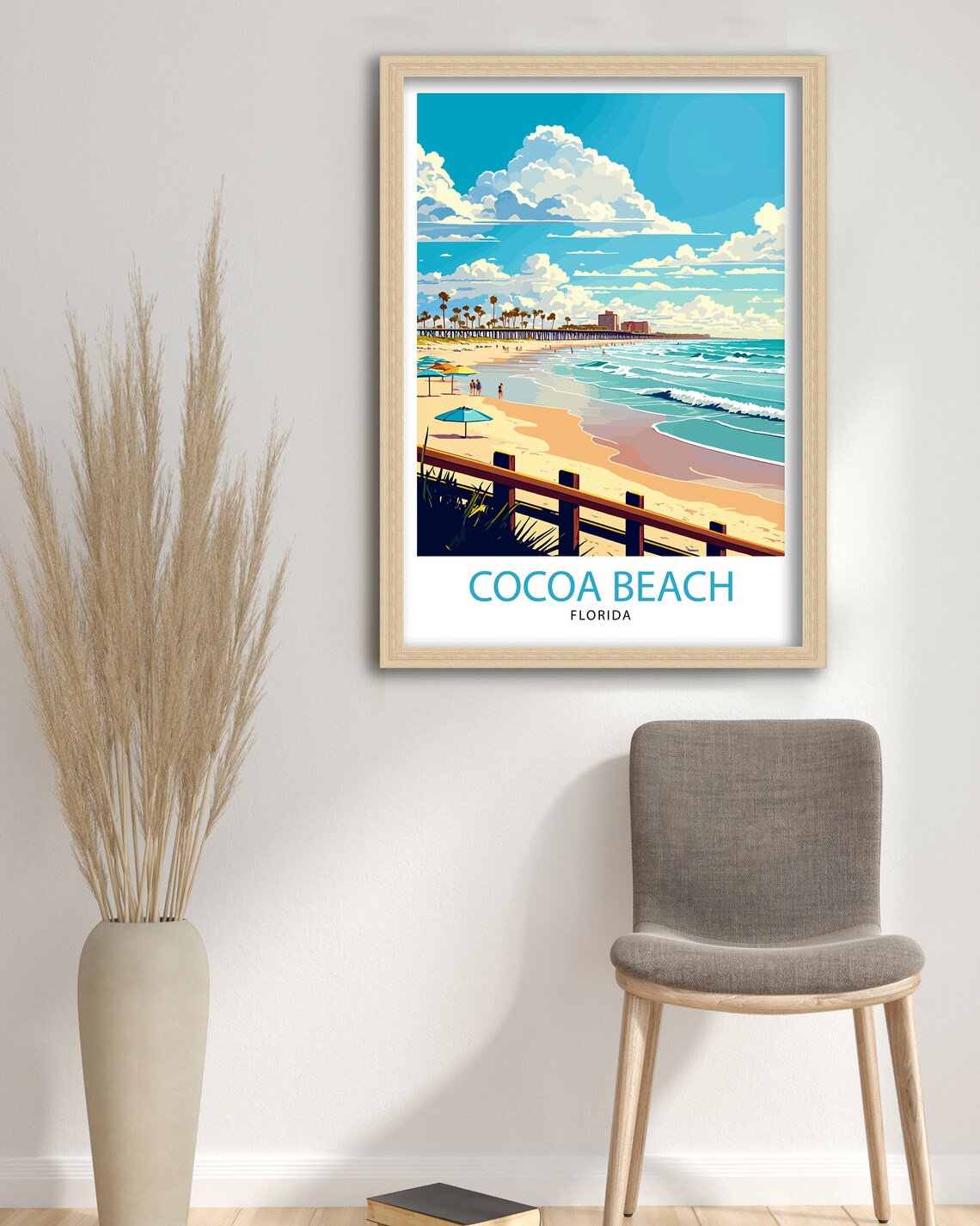 Cocoa Beach Florida Travel Poster, Home Decor - Image 3