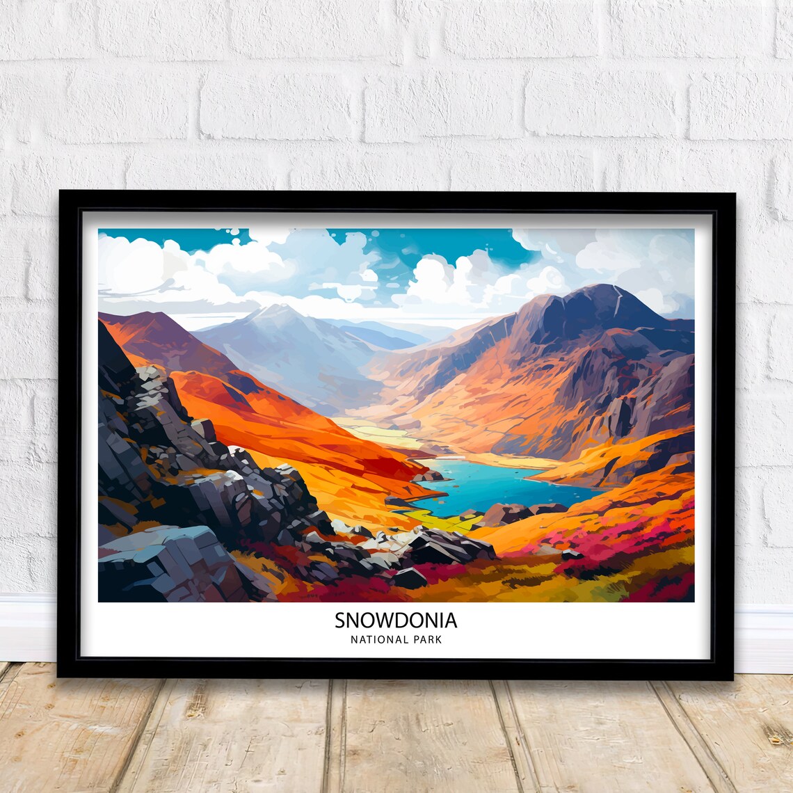 Snowdonia National Park Wales Mountain Lake Landscape Poster