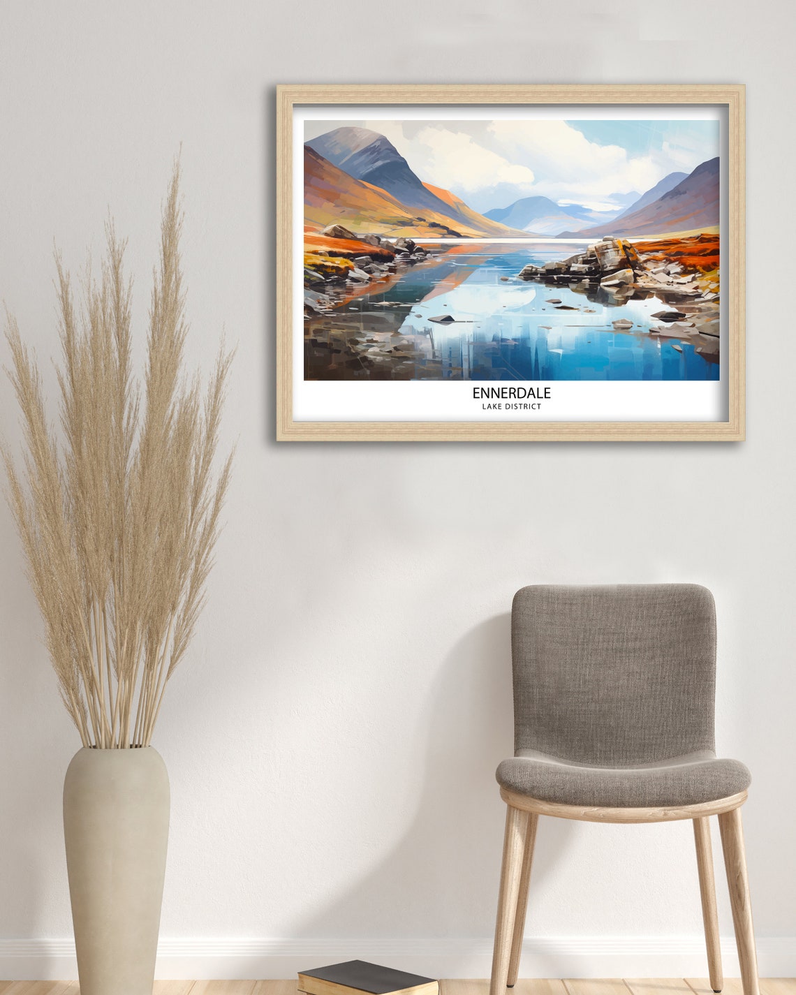 Ennerdale Lake District Still Lake Mountain Reflection Poster - Image 2