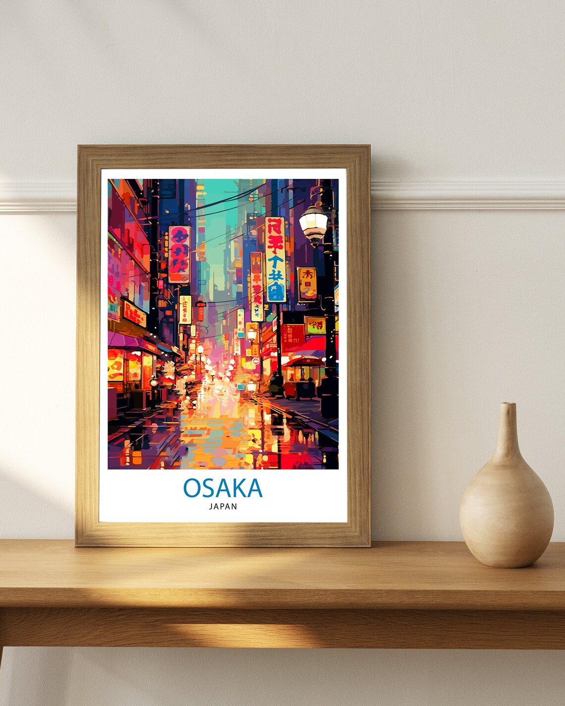 Osaka Japan Travel Poster, Cityscape Art Print - Image 2