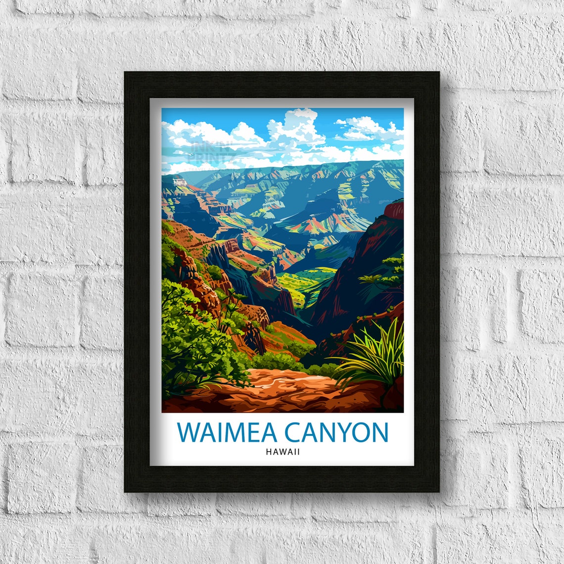 Waimea Canyon Kauai Travel Print Waimea Canyon Wall Decor Kauai Travel Poster Hawaii Travel Prints Waimea Canyon Art Print Kauai - Image 3