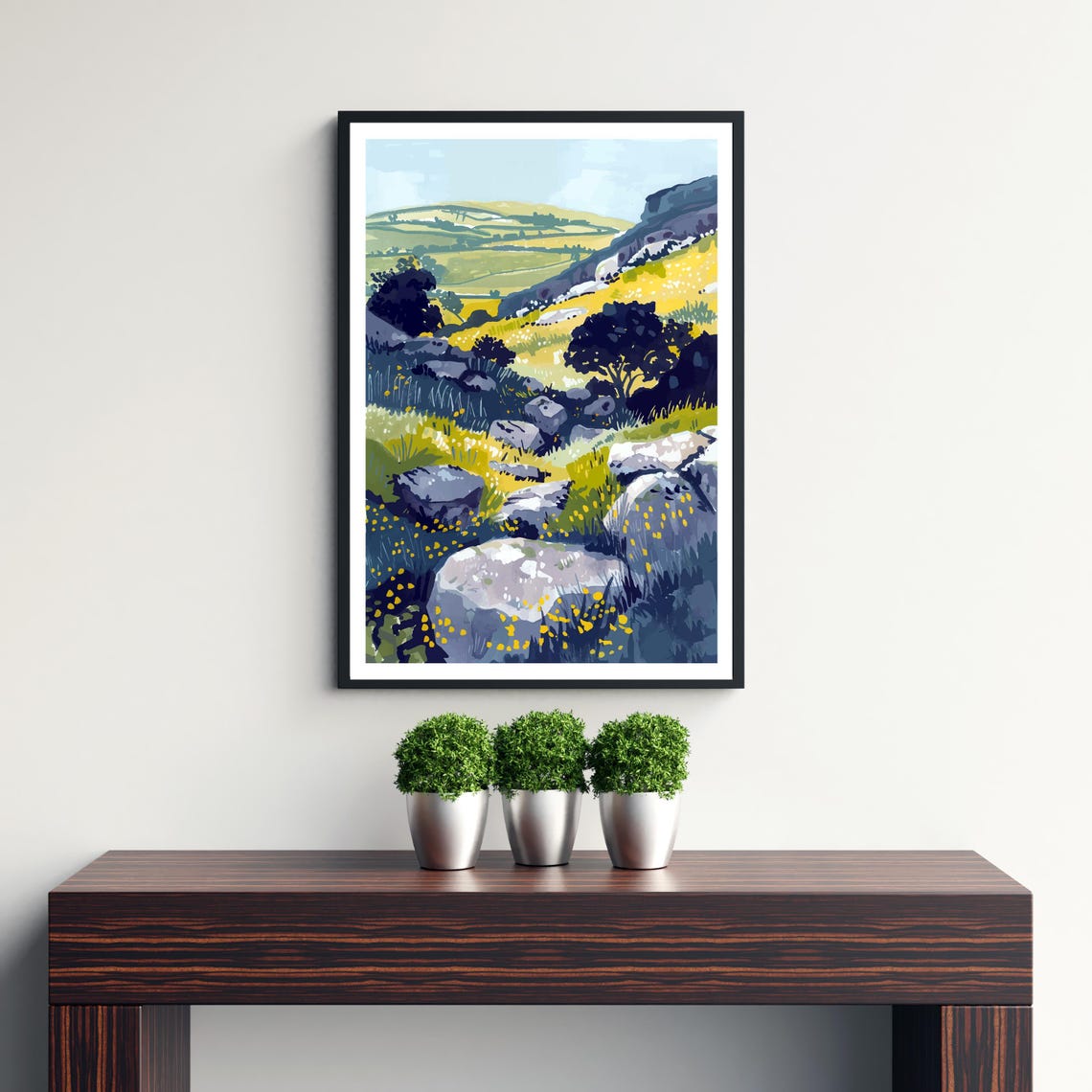 Dartmoor National Park Devon England Wildflower Rocky Moor Art Poster - Image 3