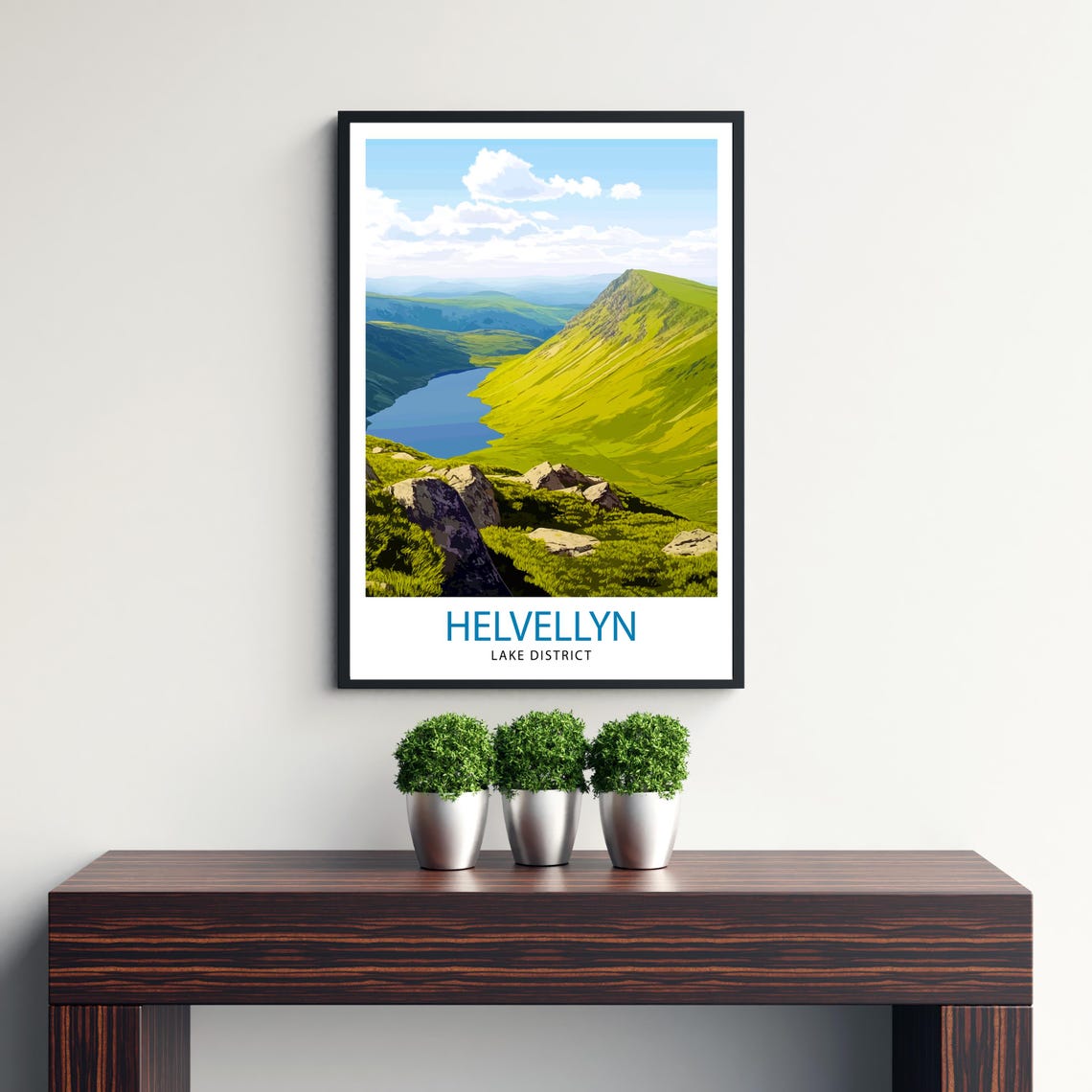 Helvellyn Lake District Mountain Tarn Fell Hiking Travel Poster - Image 3