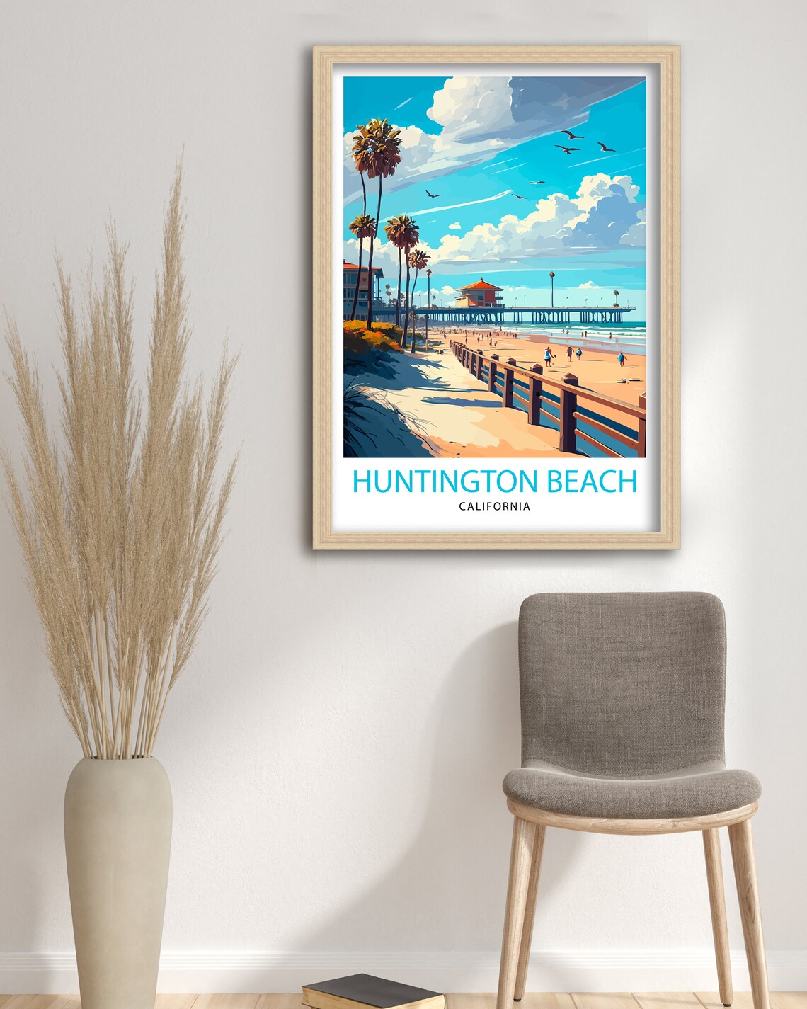 Huntington Beach California Travel Print Art Print - Image 3