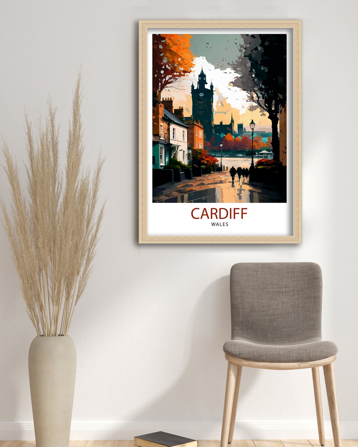 Cardiff Travel Poster, UK City Wall Decor - Image 3