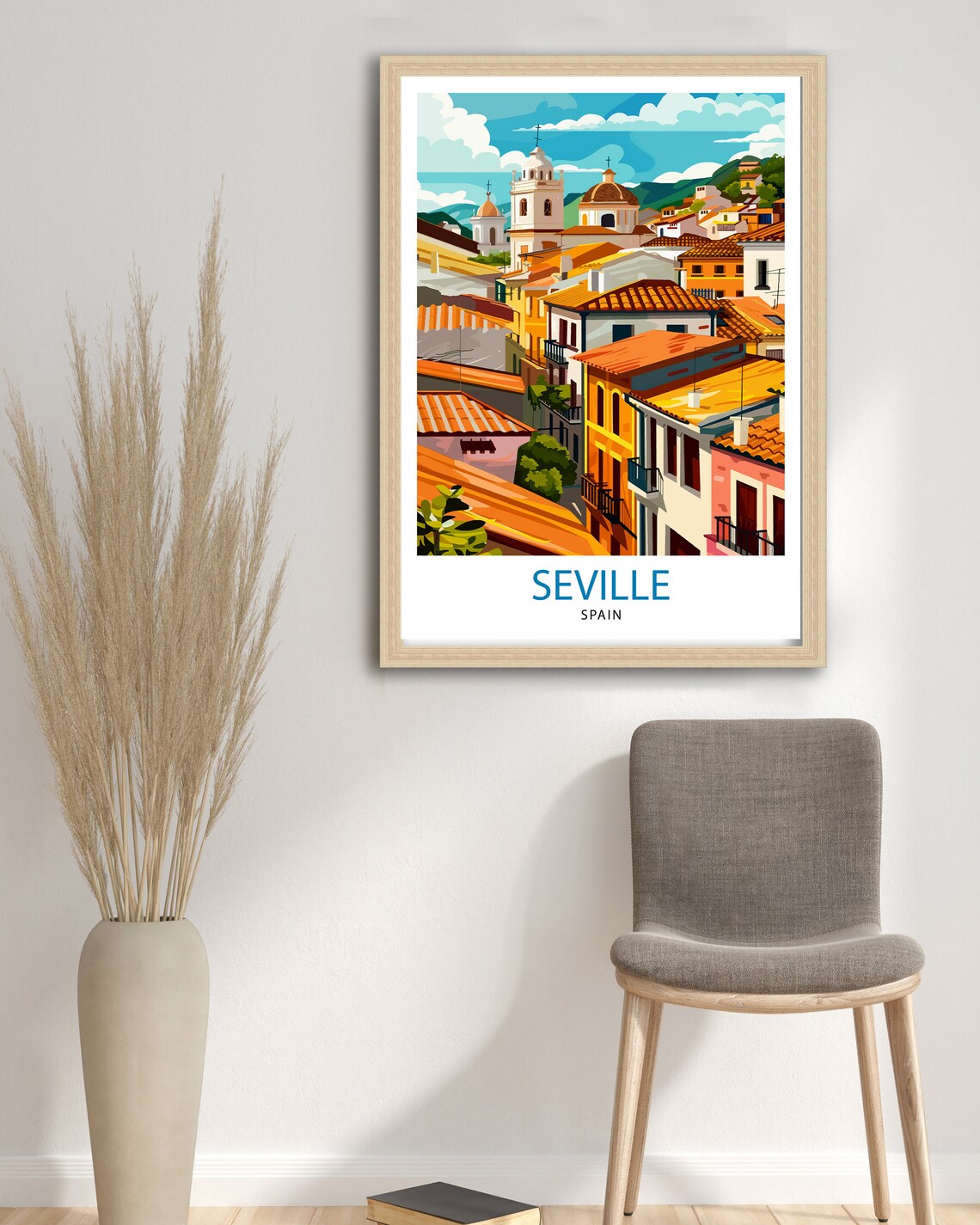 Seville Spain Old Town Rooftops Church Towers City Art Poster - Image 2