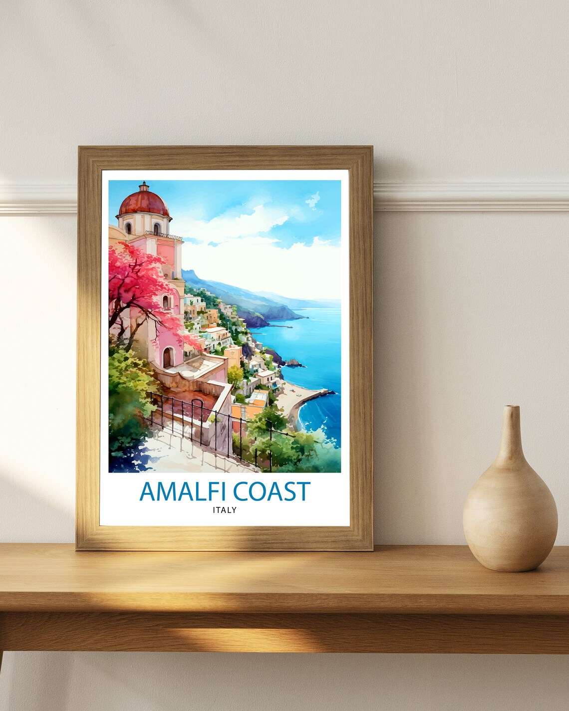 Amalfi Coast Italy Travel Poster, Europe Wall Decor - Image 2